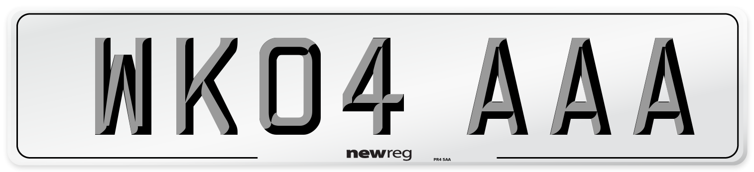 WK04 AAA Number Plate from New Reg